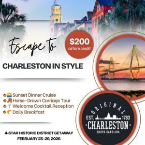🌴 Charleston in Style: 4-Star Historic District Getaway February 23–26, 2026