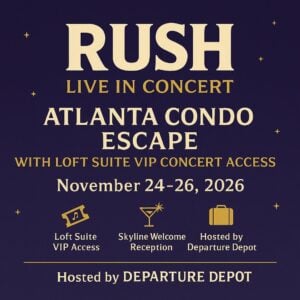 🎸 Rush Live in Concert: Atlanta Condo Escape with Loft Suite VIP Concert Access November 24–26, 2026