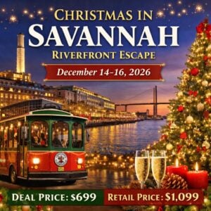 🎄 Christmas in Savannah Riverfront Escape: December 14–16, 2026 3 Days / 2 Nights