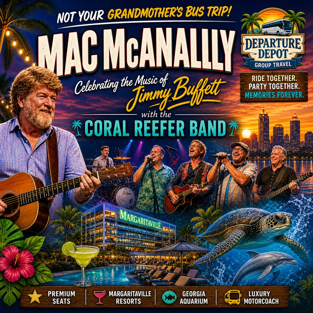 🌴 Keep the Party Going — VIP Margaritaville Atlanta Escape Featuring Jimmy Buffett’s Coral Reefer Band July 17–20, 2026