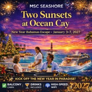 🌴 Two Sunsets at Ocean Cay — Bahamas Private Island Escape • January 3–7, 2027 • MSC Seashore