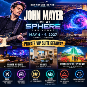 🎸 JOHN MAYER — LIVE AT SPHERE Las Vegas Private VIP Suite Getaway MAY 6–9, 2027 | 4 DAYS / 3 NIGHTS