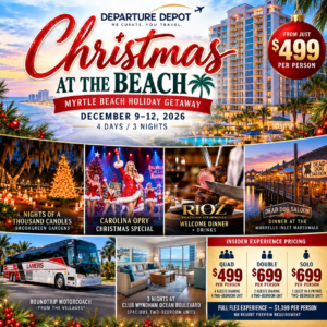 🎄 CHRISTMAS AT THE BEACH — MYRTLE BEACH HOLIDAY GETAWAY December 9–12, 2026 • 3 Nights / 4 Days